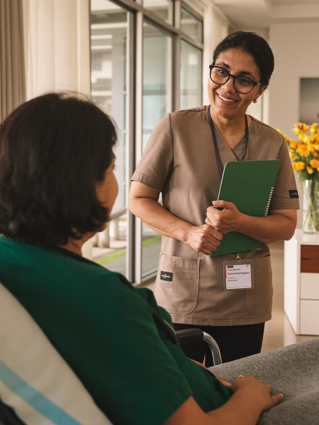 An IndiHeals care manager welcoming a patient